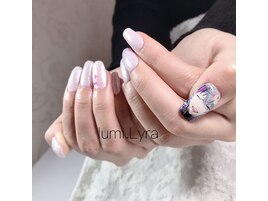 ワンカラー＋痛ネイル