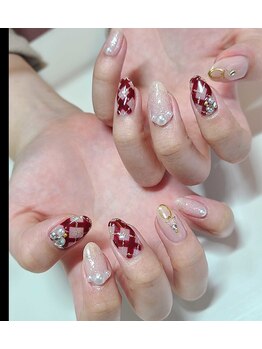 ネイルアンドまつげエクステ専門サロン スリー(THREE)/リボンネイル