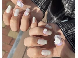 パールカラーワンカラーネイル♪