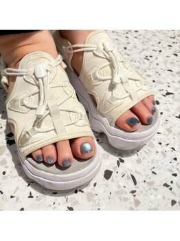 ホワイトネイル 難波店(WHITE NAIL)/フットネイル/マグネット/ブルー