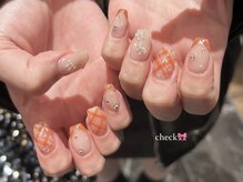 エマネイル プラスキハクヤ 肥後橋店(EmaNail+KIHAKUYA)/チェックネイル