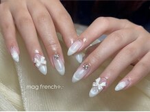ネイル バイ エン(Nail by EN)/マグフレンチ/韓国リボンネイル
