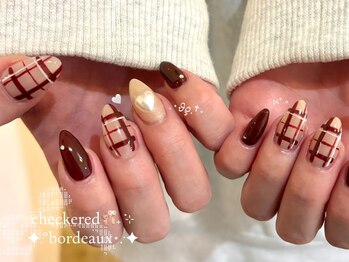 ボルドー×チェック