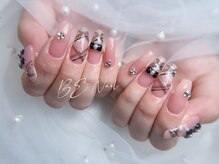 ビーネイル 新松戸(BE NAIL)/チェックxリボンネイル
