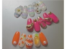 ネイル ブーマー(Nail BOOMER)/ぷっくりフラワー/クロム/ドット