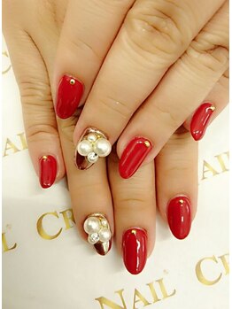 クリスタルネイル ボンベルタ橘店(CRYSTAL NAIL)/ビジュー×ミラー