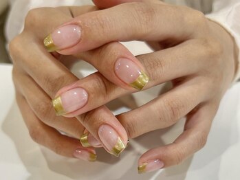 アイネイルズ 渋谷店(I nails)/【Karin.m】メタリックフレンチ