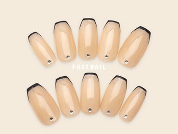 FAST NAIL 荻窪駅前店【パラジェル/ジェルネイル専門/定額/マグネット/フットネイル】/フレンチ/シンプル【12361】