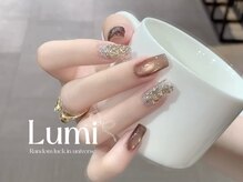 ルミネイル 大宮東口店(Lumi Nail)/ブラウン×ゴールドラメ