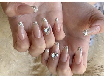 ガラスフレンチネイル