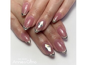 ネイルサロン アニーアンドジーノ シド(NAIL SALON Annie&Gino shido)/キラキラフレンチネイル