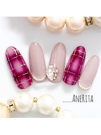 エアブラシ☆チェック柄nail