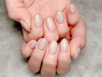 ブリスフルハピネス(Blissful happiness)/シンプルフレンチラインネイル