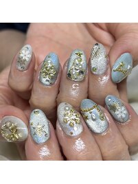 ブルー系☆冬ネイル