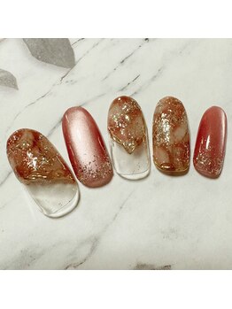 ヘアー ユニバース(HAIR UИIVERS)/マグネット&秋色もやもやネイル