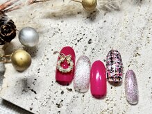テテネイル(tete.nail)/クリスマスリースに冬ツイード柄