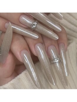 長さ出しx キラキラネイル