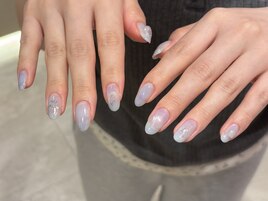 水色ニュアンスネイル