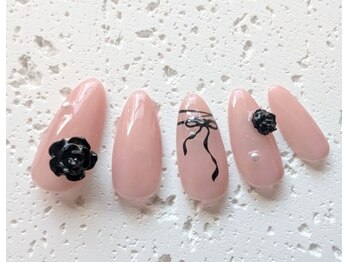 ジュネル/薔薇パーツネイル