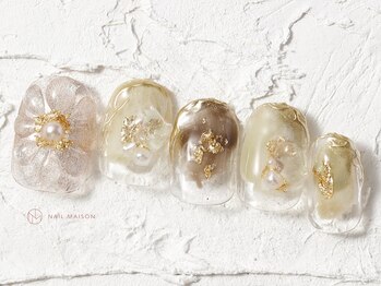 ネイルメゾン 池袋店(NAIL MAISON)/ぷっくりフラワークリア¥10550
