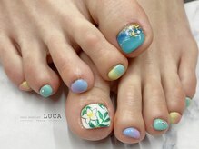 ネイルアトリエルカ(nail atelier LUCA)/M-161 夏色リゾートフットネイル