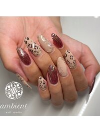 豹柄ネイル