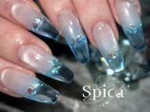 Spicaの雰囲気（チップ長さだしで叶う氷のようなクリアネイル【フルアート】）