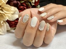 サロンドフォーエイチ(salon de 4H)/冬の上品ツイード風ネイル★