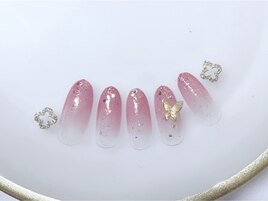 蝶グラデーションネイル
