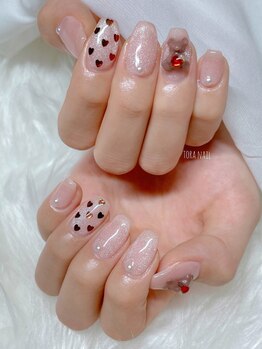 トラビューティー(TORA beauty)/バレンタインネイル