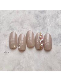 ビジューキラキラレースネイル