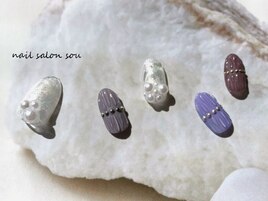 ぷっくりストライプnail