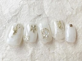 ミラーフラワー冬ネイル¥9200
