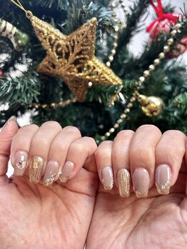 テソロネイル(TESORO nail)/キラキラフレンチネイル