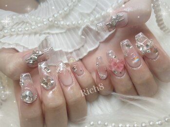 ネイルアンドまつげエクステ リッチエイト 原宿店(Rich8)/スカルプ★きらきらチークネイル