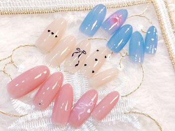 ラルネイル 大宮(Lull. nail)/#リボン#オフィスネイル#上品