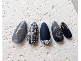 ツイード×ハートネイル