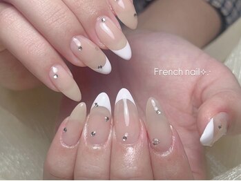 ネイル バイ エン(Nail by EN)/春ピンクフレンチネイル