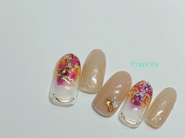 押し花グラデーション