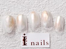 アイネイルズ 梅田店(I nails)/ぷっくりオーロラミラー￥8200