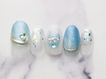 池袋ネイルサロン イイネイル(Ee-Nail)/キラキラブルー海ネイル初￥6980