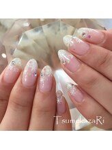 ツメカザリ 西金沢店(TsumekazaRi)/冬★雪の結晶　ラメグラデ