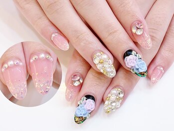 ネイルコレクション ピンク(Nail Collection Pink)/ジェル定額9990/3D薔薇