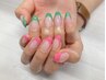 フレンチnail☆クリアベースの先端フレンチ♪斜めor丸orストレートもOK♪