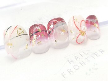 ネイルフロンティア 吉祥寺(NAIL FRONTIER)/お正月フラワーネイル11980円