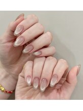 ニューネイル 池袋(NEW NAIL)/マグネットフレンチ×ラメネイル