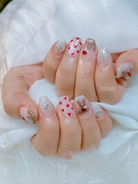 バレンタインネイル