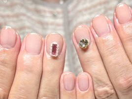 ワンカラー＋ラメライン