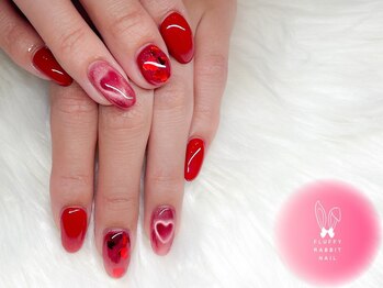 フラッフィーラビットネイル(fluffy rabbit nail)/ハートホロボルドーマグネット
