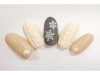 クリスタルネイル ボンベルタ橘店(CRYSTAL NAIL)/結晶×ニットネイル
